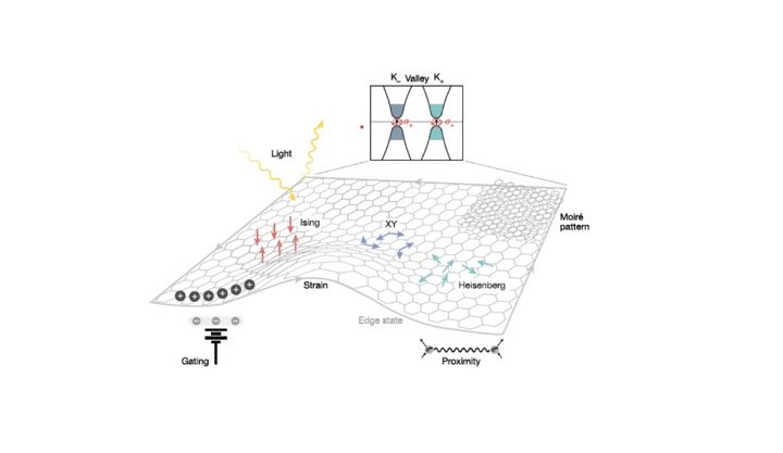 2차원 반데르발스(vdW) 자성체가 제공하는 ‘물리적 현상의 종합 플랫폼'을 직관적인 하나의 다이어그램으로 요약한 자료. (사진=과기정통부 제공) *재판매 및 DB 금지