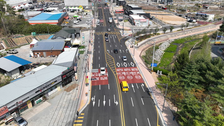 [구미=뉴시스] 들성로 완료 구간. (사진=구미시 제공) 2026.04.21. photo@newsis.com *재판매 및 DB 금지