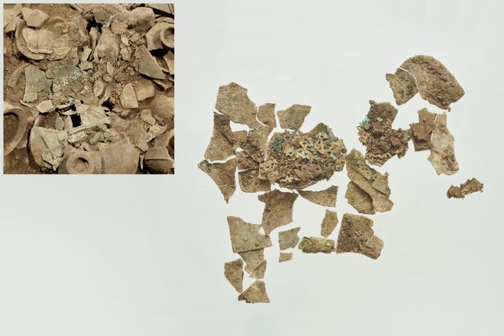 [서울=뉴시스] 경주 황남동 1호 덧널무덤에서 출토된 신라시대 금동관 모습 (사진=신라문화유산연구원 제공) 2026.04.22. photo@newsis.com *재판매 및 DB 금지