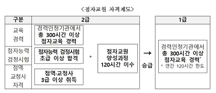점자교원 자격제도. (문화체육관광부 제공) *재판매 및 DB 금지