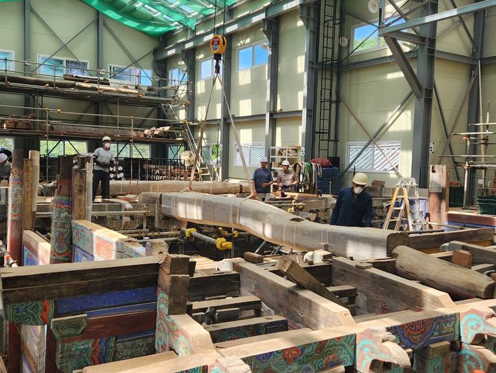 [서울=뉴시스] 2025년 대구 파계사 원통전 해체보수 중점공개 수리현장 (사진=국가유산청 제공) 2026.04.22. photo@newsis.com *재판매 및 DB 금지