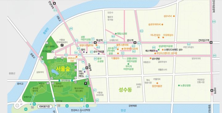 [서울=뉴시스] 서울숲과 성수동 일대 정원 안내. (자료=서울시 제공) 2026.04.22. *재판매 및 DB 금지