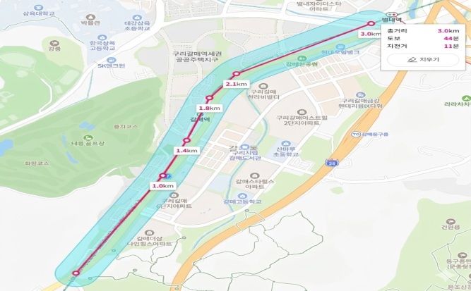 교통소음(철도) 관리지역 지정 구간. (사진=구리시 제공) photo@newsis.com *재판매 및 DB 금지