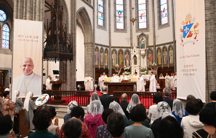 [서울=뉴시스] 교황 레오 14세 선출 감사 미사 (사진=한국천주교주교회의 제공) 2026.04.22. photo@newsis.com *재판매 및 DB 금지