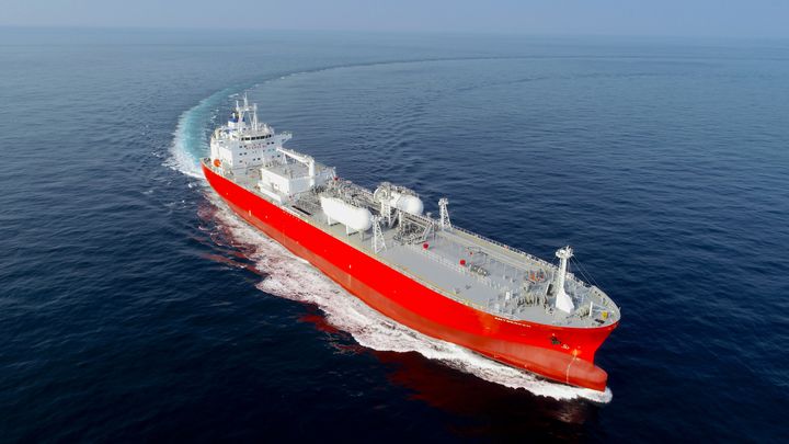 [서울=뉴시스] 암모니아 벙커링 실증선박인 벨기에 선주사 엑스마르(EXMAR)의 안트베르펜(ANTWERPEN). (사진=해양수산부 제공) 2026.04.23. photo@newsis.com *재판매 및 DB 금지