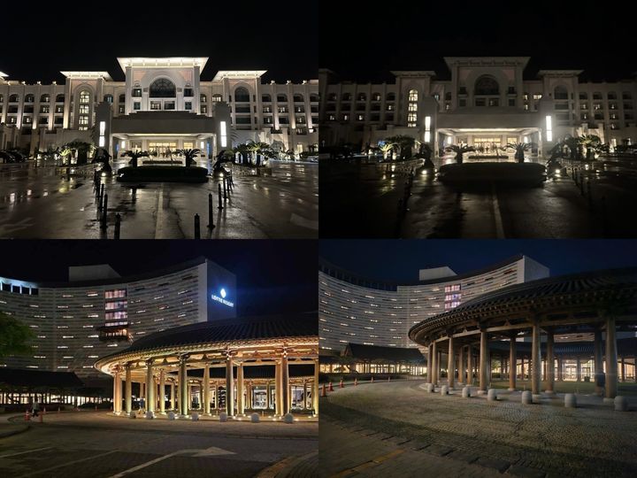 [서울=뉴시스] 소등행사 참여 사진, (위)롯데호텔 제주 (아래)롯데리조트 부여(사진=롯데호텔앤리조트) *재판매 및 DB 금지