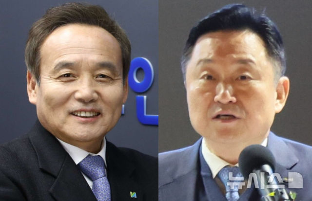 [서울=뉴시스] 박창근(左) 국토안전관리원(KALIS) 원장과 최인호(右) 주택도시보증공사(HUG) 사장. photo@newsis.com