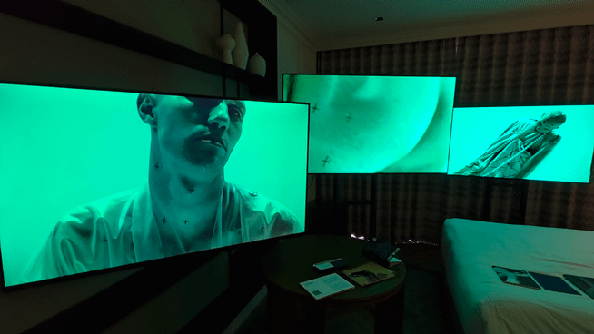 [사진=박현주 미술전문기자]부산 해운대 조선호텔에서 열린 미디어아트페어 ‘루프 플러스' 전시 전경. *재판매 및 DB 금지