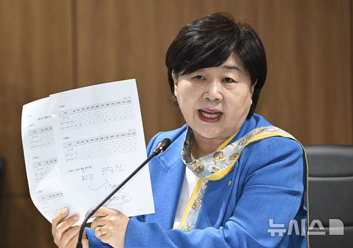 [서울=뉴시스] 국회사진기자단= 서영교 국조특위 위원장이 23일 오전 서울 종로구 감사원에서 열린 ‘윤석열 정권 정치검찰 조작기소 의혹 사건 진상규명 국정조사특별위원회’ 현장조사에서 발언하고 있다. 2026.04.23. photo@newsis.com