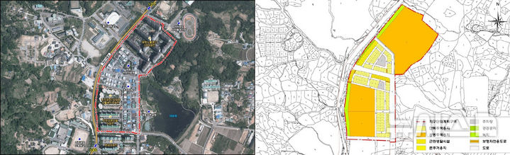 나주 대호2지구 위성사진과 토지이용계획도. (이미지=나주시 제공) photo@newsis.com