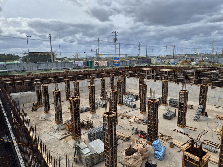 산북분구 침수예방사업 유수지 공사현장(사진=군산시 제공) *재판매 및 DB 금지