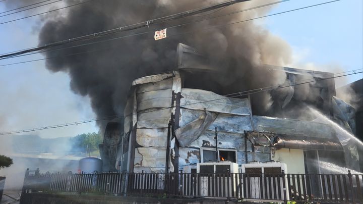 진접읍 식육가공공장 화재. (사진=경기북부소방재난본부 제공) photo@newsis.com *재판매 및 DB 금지