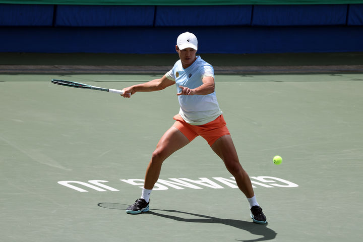 [서울=뉴시스] 권순우가 25일 광주 남구 진월국제테니스장에서 열린 남자프로테니스(ATP) 광주오픈 챌린저 준결승에서 슈위슈오(대만·218위)와 경기를 펼치고 있다. (사진 = 대한테니스협회 제공) 2026.04.25. *재판매 및 DB 금지