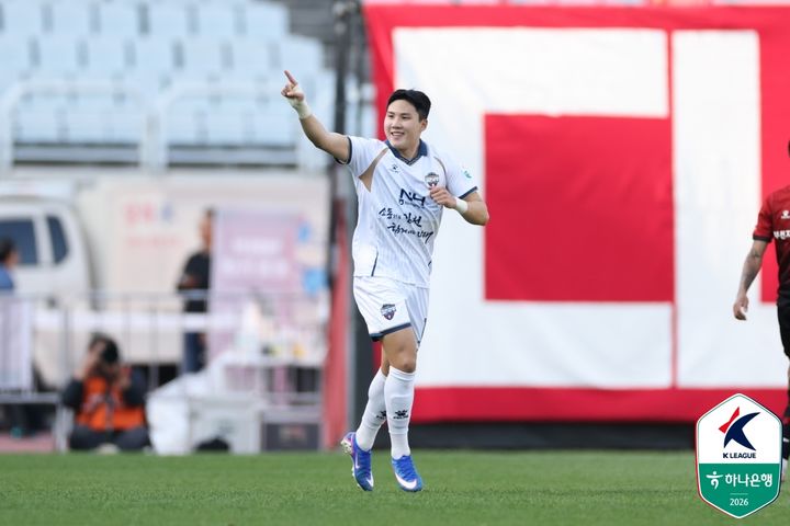 [서울=뉴시스] 프로축구 K리그1 김천 상무의 김주찬. (사진=한국프로축구연맹 제공)