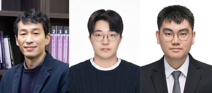 [울산=뉴시스] UNIST 연구진. 사진 좌측부터 정창욱 교수, 이석기 연구원, 홍기용 연구원. photo@newsis.com *재판매 및 DB 금지