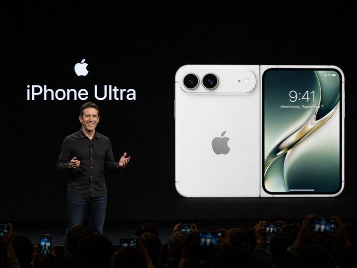 [서울=뉴시스]IT팁스터 아이스유니버스는 애플이 올해 가을 신제품 발표 행사에서 폴더블폰 '아이폰 울트라'를 공개할 것으로 예상했다. (사진=UniverseIce X) *재판매 및 DB 금지