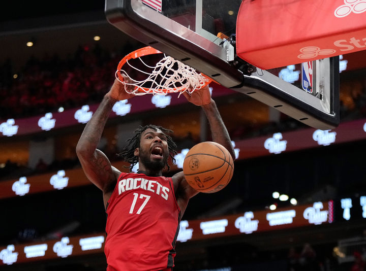 [휴스턴=AP/뉴시스] 미국프로농구(NBA) 휴스턴 로키츠의 타리 이슨. 2026.04.26.