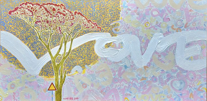 사랑길 따라, 오일, 76 x 38 cm, 2022 *재판매 및 DB 금지