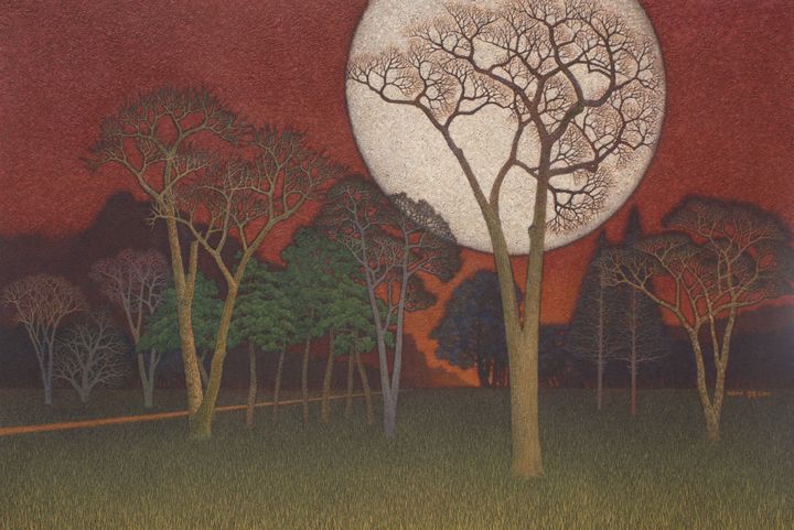 사랑길 따라 - 보름달이 있는 정원, 혼합재료, 아크릴릭, 119 x 78 cm, 2009,jpg *재판매 및 DB 금지