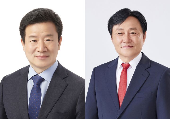 [인천=뉴시스] 더불어민주당 한연희 민강화군수 예비후보(왼쪽)과 국민의힘 박용철 강화군수 예비후보. (사진=뉴시스 DB). photo@newsis.com *재판매 및 DB 금지