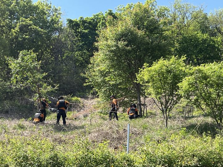 [광명=뉴시스] 경기 광명시 옥길동 사슴농장에서 탈출한 사슴 7마리에 대해 시와 소방당국이 엿새째 수색 작업을 이어가고 있다. (사진=경기도소방재난본부 제공) 2026.4.27. photo@newsis.com *재판매 및 DB 금지