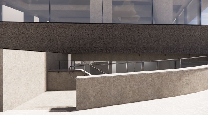 글래드스톤 서울의 주 출입구가 위치한 한남동 739-28 한남빌딩 북측 정면; 이미지 제공: 매스스터디스 *재판매 및 DB 금지