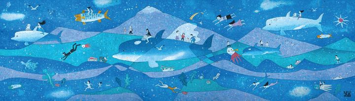 어울림의공간-제주환상 210-720cm 한지에 아크릴 2011년 *재판매 및 DB 금지