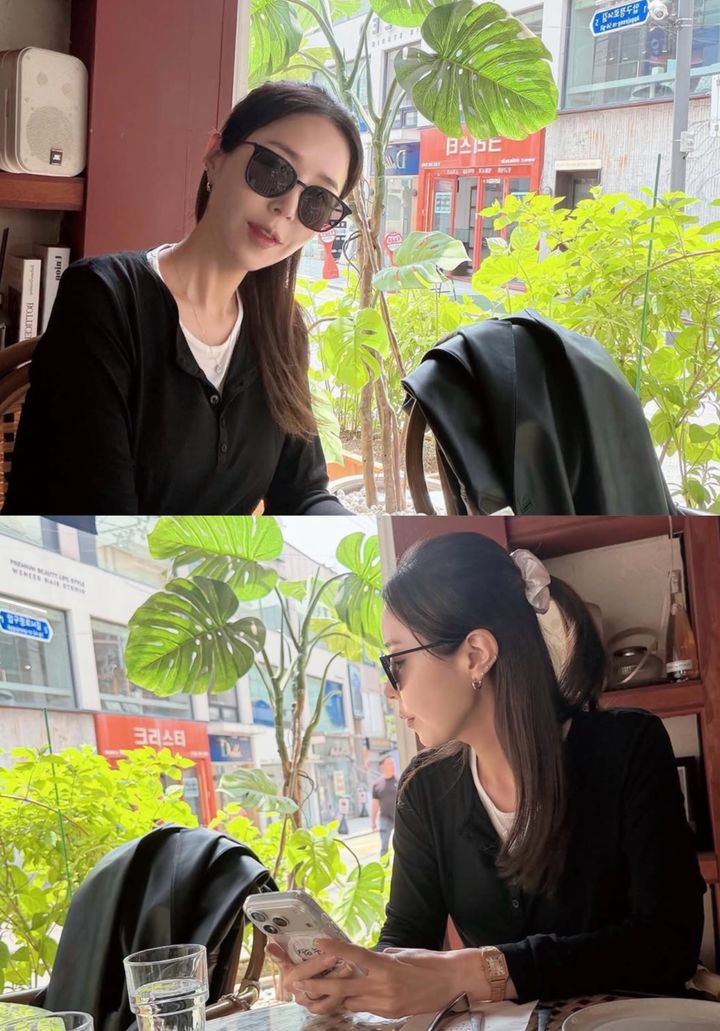 [서울=뉴시스] 선글라스를 낀 신지. (사진=인스타그램 @shinji_jidaeng) 2026.04.28. 