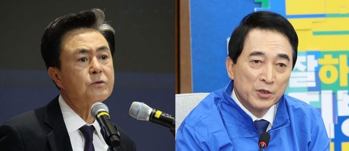 [홍성=뉴시스] (왼쪽부터) 국민의힘 김태흠, 더불어민주당 박수현 충남도지사 후보. (사진=뉴시스DB) 2026.05.04 photo@newsis.com *재판매 및 DB 금지