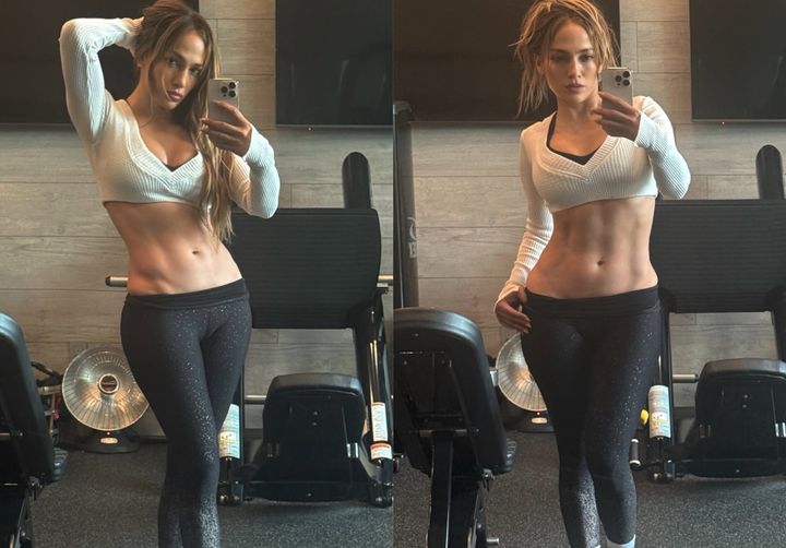 [서울=뉴시스] 미국의 팝스타 제니퍼 로페즈(56)가 선명한 11자 복근을 공개했다. (사진=인스타그램 @jlo 캡처) 2026.04.28.