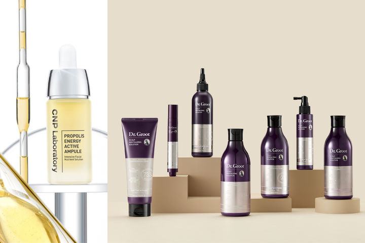 [서울=뉴시스] CNP 프로폴리스 에너지 액티브 앰플(왼쪽), 닥터그루트 제품(오른쪽) (사진=LG생활건강 제공) 2026.04.29. photo@newsis.com *재판매 및 DB 금지