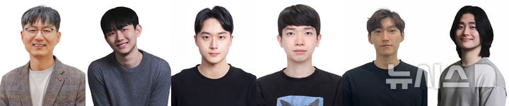 (왼쪽부터) GIST AI융합학과 김경중 교수, KAIST 이호준 박사, GIST AI융합학과 한이삭 석박통합과정생, 박상연 석사, 오승원 석박통합과정생, KAIST 김동후 연구원. (사진=GIST 제공) photo@newsis.com *재판매 및 DB 금지