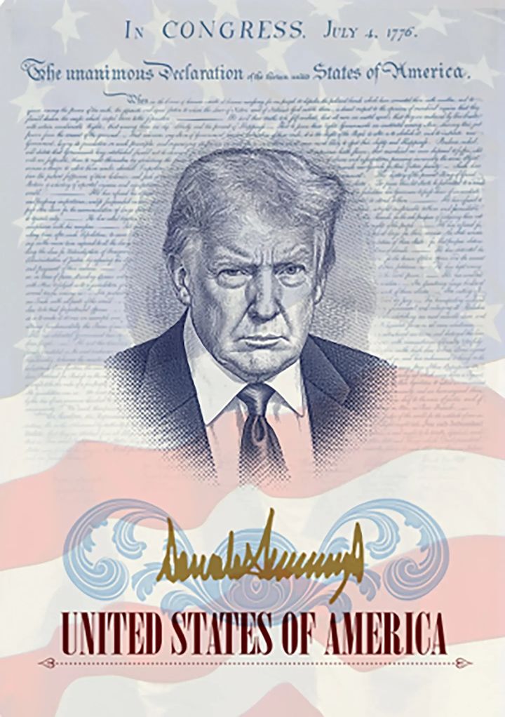 [서울=뉴시스]도널드 트럼프 미 대통령의 얼굴이 들어간 미국 여권 디자인. (출처=미 국무부, 뉴욕타임스에서 재인용) 2026.4.29. *재판매 및 DB 금지