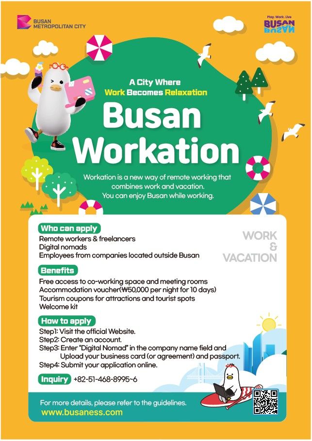 [부산=뉴시스] 부산형 워케이션 영문 웹포스터. (사진=부산시 제공) 2026.04.29. photo@newsis.com *재판매 및 DB 금지