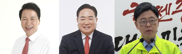 [홍성=뉴시스] 충남교육감 선거 보수진영에 나설 (왼쪽부터) 명노희, 이병학, 이명수 예비후보. (사진=각 캠프 제공) 2026.05.03 photo@newsis.com *재판매 및 DB 금지