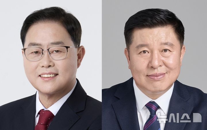 [양주=뉴시스] 양주시장 대진표. 왼쪽부터 국민의힘 강수현, 더불어민주당 정덕영 후보. photo@newsis.com