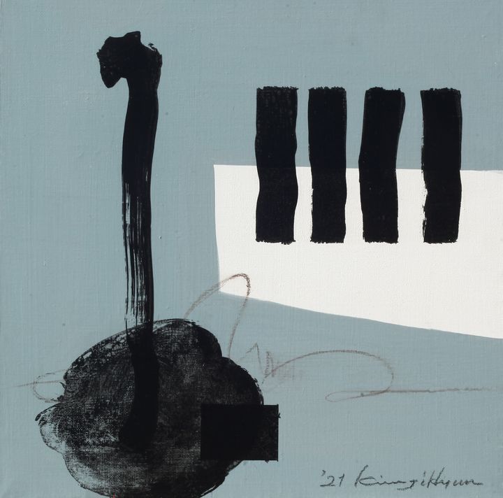 〈무제 (Untitled)〉, 2021, acrylic on canvas, 40 x 40 ㎝. ⓒ Kim Ji Hyun *재판매 및 DB 금지