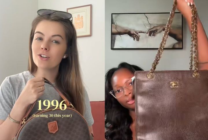 [서울=뉴시스] 미국 MZ세대 사이에서 자신의 출생 연도에 제작된 빈티지 명품백을 구매하는 이른바 '생일 가방'(birthday bag) 트렌드가 확산하고 있다. 사진 틱톡 캡처 *재판매 및 DB 금지
