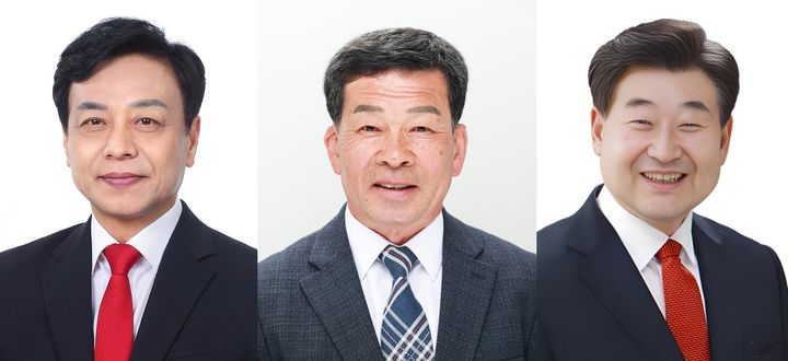 [봉화=뉴시스] 왼쪽부터 최기영(국민의힘)·이상식(민주당)·박만우(무소속) 봉화군수 후보. 2026.04.29. photo@newsis.com *재판매 및 DB 금지