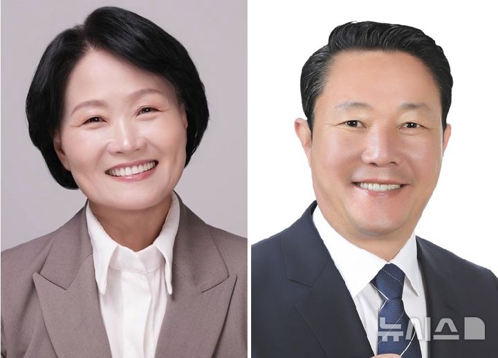 [순창=뉴시스] 제9회 전국동시지방선거 순창군수선거에 출마하는 (가나다순 왼쪽부터) 진보당 오은미 예비후보, 민주당 최영일 군수. *재판매 및 DB 금지