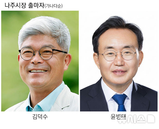 [나주=뉴시스] 전남 나주시장 출마자들. 조국혁신당 김덕수 후보(왼쪽)와 더불어민주당 윤병태 후보. (사진=뉴시스 DB). photo@newsis.com *재판매 및 DB 금지