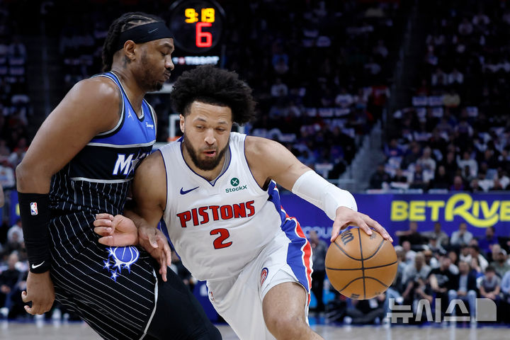 [디트로이트=AP/뉴시스] 미국프로농구(NBA) 디트로이트 피스톤스의 케이드 커닝햄. 2026.04.29.