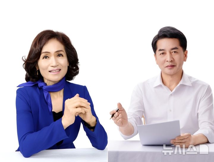[보은=뉴시스] 6·3지방선거 충북 보은군수 후보자 더불어민주당 하유정(사진 왼쪽)과 국민의힘 최재형(정당 기호순). 