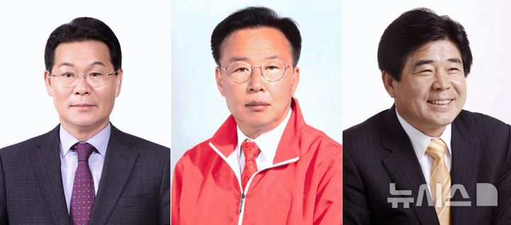 6·3지방선거 군산시장 후보 우측부터 더불어민주당 권익현, 국민의힘 김성태, 조국혁신당 김성수(사진=제9회 전국동시지방선거 특집 홈페이지 캡처)