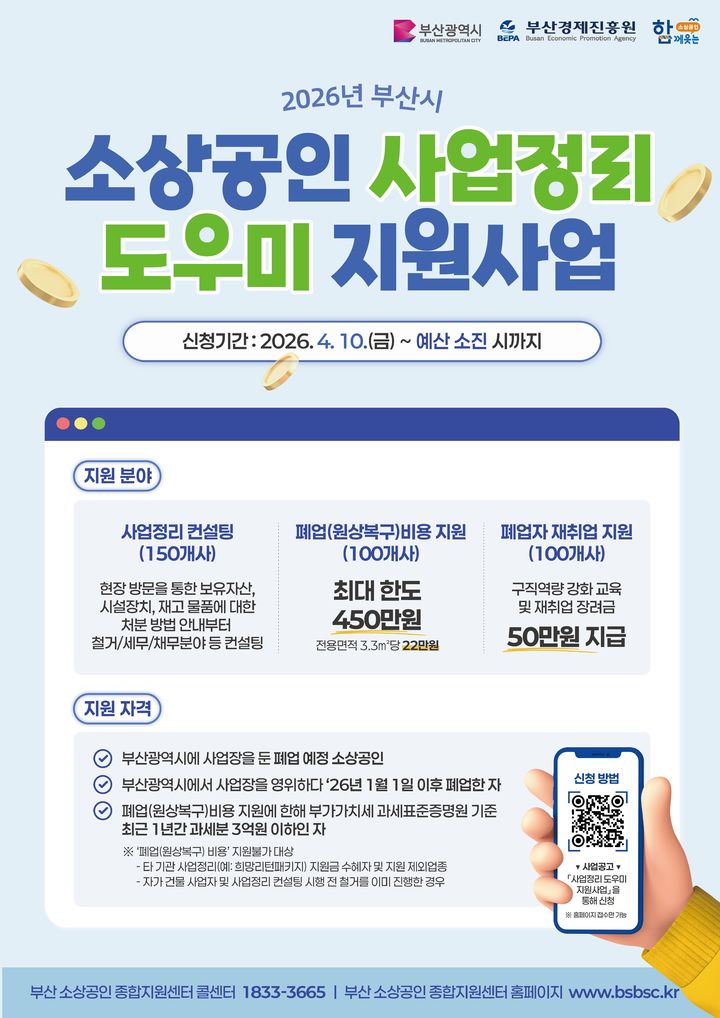 [부산=뉴시스] 소상공인 사업 정리 도우미 지원사업 (그림=부산경제진흥원 제공) 2026.04.30. photo@newsis.com *재판매 및 DB 금지