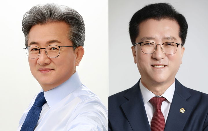 [대전=뉴시스] (왼쪽부터) 6·3지방선거에 출마한 더불어민주당 정용래, 국민의힘 조원휘 후보. (사진= 중앙선거관리위원회 제공) *재판매 및 DB 금지
