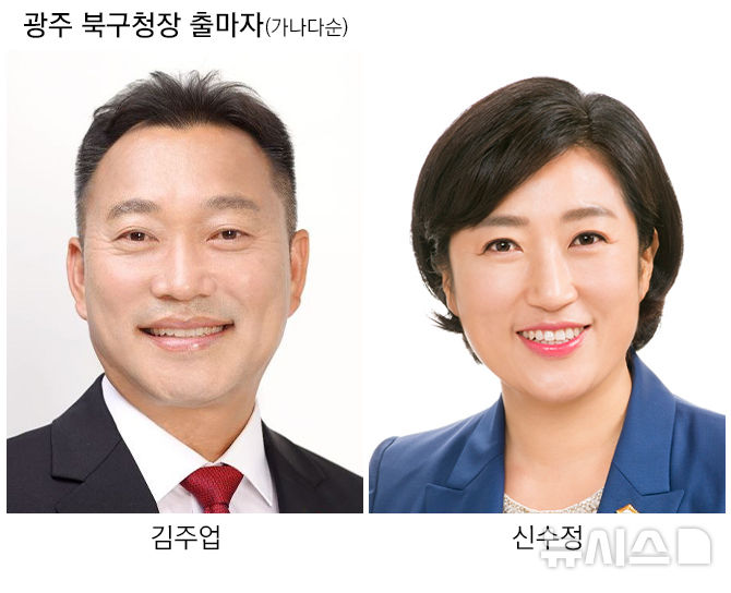 [광주=뉴시스] 제9회 전국동시지방선거 광주 북구청장 출마자들. 가나다순. (그래픽=최희영) 2026.05.03. photo@newsis.com 