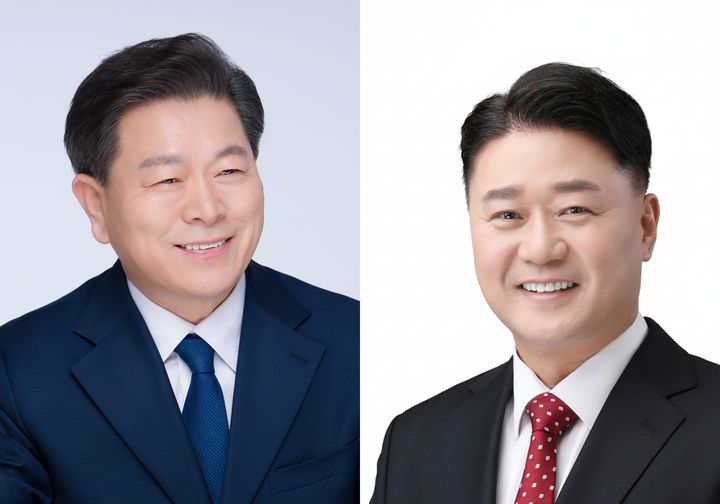 [광명=뉴시스] 광명시장 후보군. 사진 왼쪽부터 더불어민주당 박승원 후보, 국민의힘 김정호후보. (사진=뉴시스 DB). photo@newsis.com *재판매 및 DB 금지