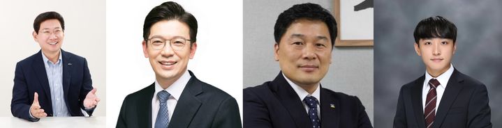 [용인=뉴시스] 이상일(국민의힘)·현근택(더불어민주당)·서남권(조국혁신당)·송창훈(개혁신당) 후보(좌측부터) *재판매 및 DB 금지