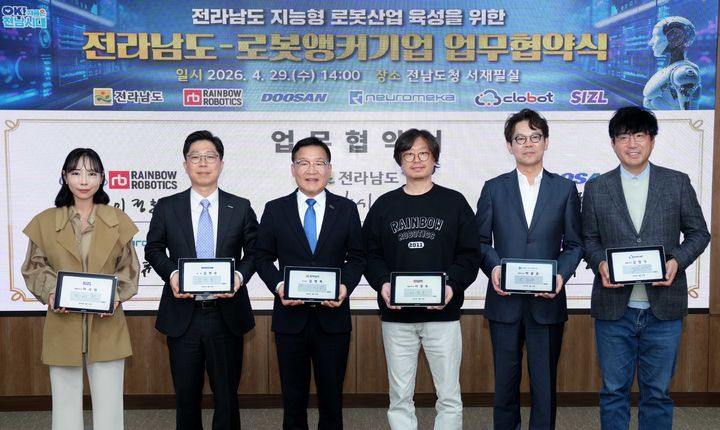 전남도-로봇앵커기업 업무협약식. (사진=클로봇) *재판매 및 DB 금지